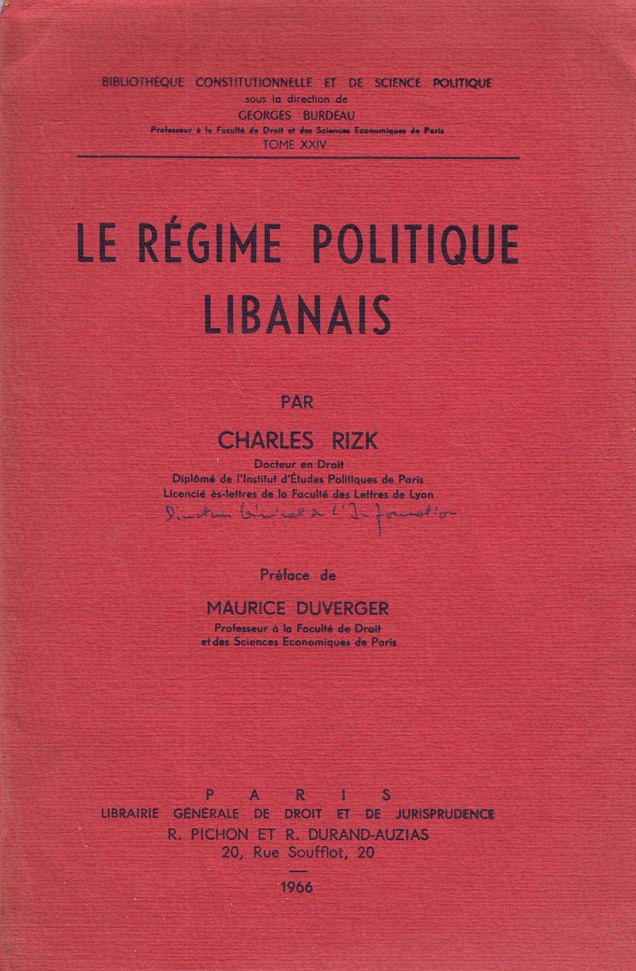 Le Regime Politique Libanais