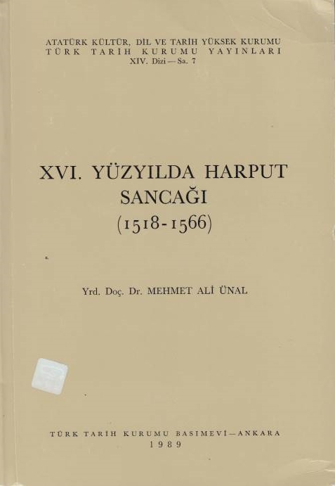XVI. Yuzyilda Harput Sancagi (1518-1566).