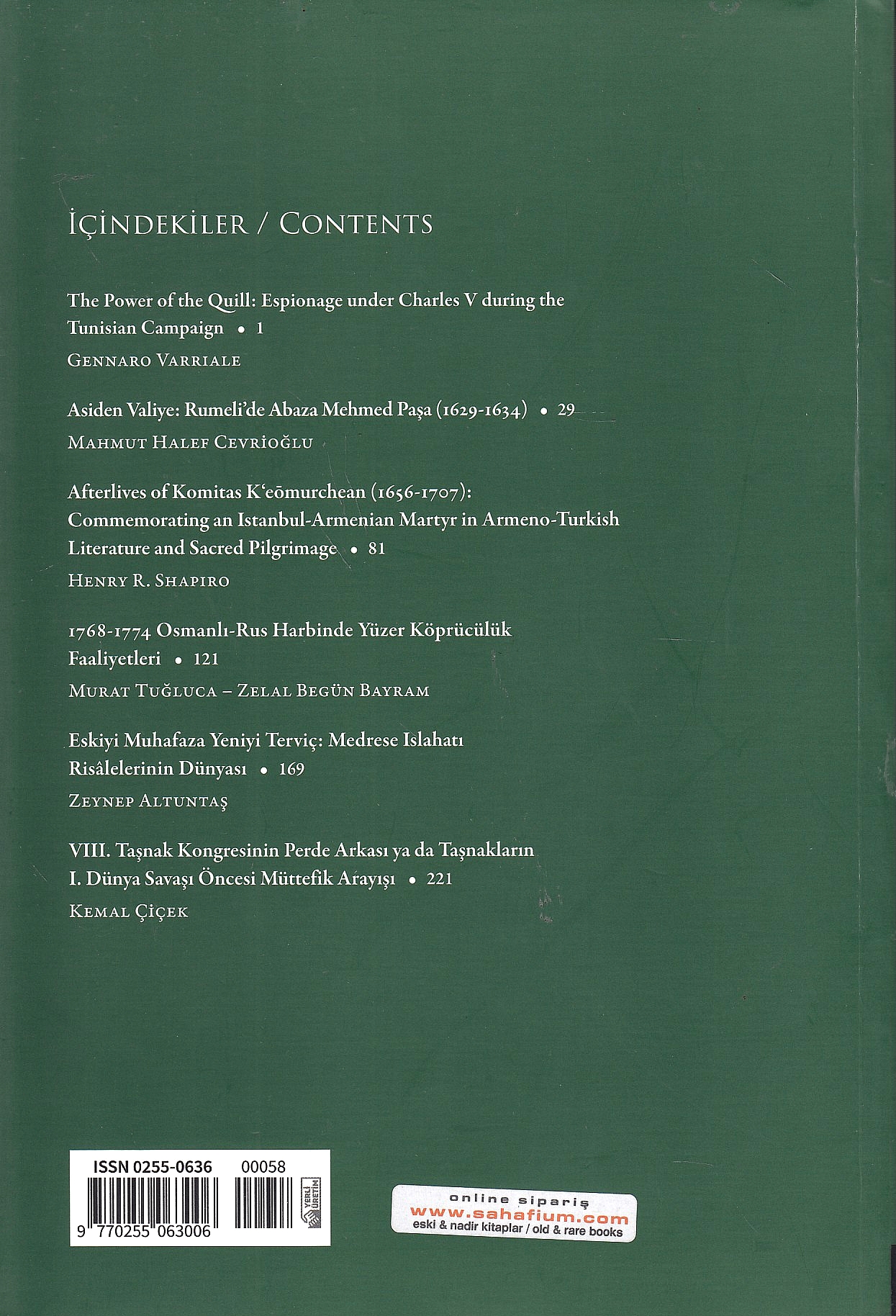 Osmanlı Araştırmaları/ The Journal of Ottoman Studies, sayı/issue 58 - 2021.